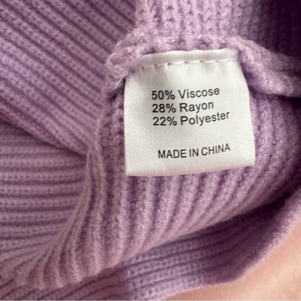 Zesica V-Neck Purple Ribbed Knit Lapel Collar Sweater - Picture 9 of 12
